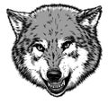 Engrave isolated wolf illustration sketch