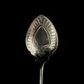 Vintage cutlery for table setting with floral pattern on black isolated background Royalty Free Stock Photo