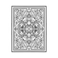 Engraved beauty ornate florals card deck monochrome Royalty Free Stock Photo