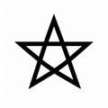 Engraved Black Star Symbol On White Background: Androgynous Witchcore Tattoo-inspired Design