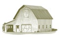 Engraved Cow Barn