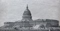 An engraved illustration of the Capitol at Washington from a vintage book Encyclopaedia Britannica by A. and C. Black, vol. 2, of