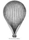 An engraved illustration of the Great Nassau Balloon from a vintage book Encyclopaedia Britannica by A. and C. Black, vol.