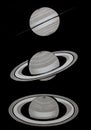 An engraved illustration of Saturn planet from a vintage book Encyclopaedia Britannica by A. and C. Black, vol. 2, of 1875, Royalty Free Stock Photo