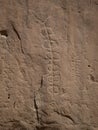 Engraved Petroglyphs by Ancient Puebloans at Chaco Culture National Historic Park in New Mexico