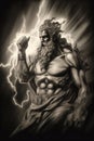 Engraved portrait of Zeus king of the gods on Mount Olympus Royalty Free Stock Photo