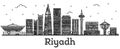 Engraved Riyadh Saudi Arabia City Skyline with Modern Buildings