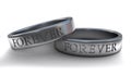 Engraved silver wedding rings