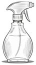 Engraved Spray Bottle Illustration Clear Plastic Container with Liquid Royalty Free Stock Photo
