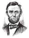 Engraving of Abraham Lincoln Royalty Free Stock Photo