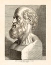 Bust of the Greek physician and philosopher Hippocrates of Kos Royalty Free Stock Photo