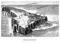 Vintage geographical image, Heligoland Island