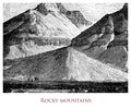 Vintage geographical image, the Rocky Mountains North America