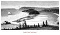 Vintage geographical image, Lake Michigan