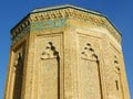 Engraving details on the walls of the tomb of Mausoleum of Momine Khatun. It is located in Nakhchivan City Royalty Free Stock Photo
