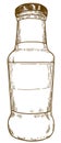 Engraving drawing illustration of sauce bottle