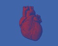 Engraving heart illustration isolated on blue BG Royalty Free Stock Photo
