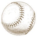 Engraving illustration of baseball ball