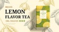 Engraving lemon mint tea ads