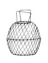 Engraving of a net for catching crabs. A realistic illustration of a fishing net. Black and white drawing