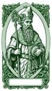 Engraving of Saint Patrick - Irish bishop, traditional legendary character