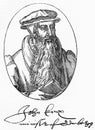 Portrait of John Knox and signature