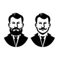 Engraving style gentleman illustration. Design element for logo, label, sign, emblem.