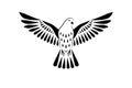 Engraving of stylized dove on white background Royalty Free Stock Photo