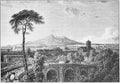 Engraving of Vesuvius smoking from the 1800s