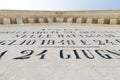 Engravings on commemorative monument