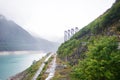 Enguri hydroelectric power station HES, Georgia, Upper Svaneti. Jvari Reservoir next to Inguri Dam Royalty Free Stock Photo