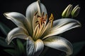 lily flower, white lily flower, lily on black background, flower wallpaper, close-up shot Royalty Free Stock Photo