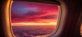 Enhanced bokeh effect with airplane windows and airport scenes in vibrant travel imagery