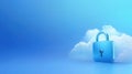 Enhanced cloud security, padlock symbolizing data protection, access control, and encryption in the cloud computing environment