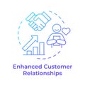 Enhanced customer relationships blue gradient concept icon Royalty Free Stock Photo