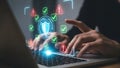 Enhanced cybersecurity measures on laptop Royalty Free Stock Photo