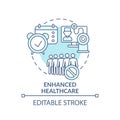 Enhanced healthcare turquoise concept icon