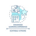 Enhanced learning experience turquoise concept icon