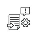 Enhanced logging, icon in line design. Enhanced logging, advanced logging, log analysis, system monitoring, event