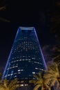 A Beautiful Night Photo Riyadh, Saudi Arabia's Kingdom Tower Royalty Free Stock Photo