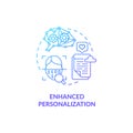 Enhanced personalization blue gradient concept icon