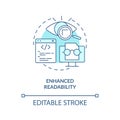 Enhanced readability turquoise concept icon