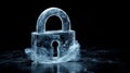 Enhanced security, a closeup view of lock on dark surface, emphasizing protection and privacy Royalty Free Stock Photo