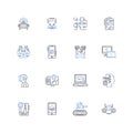 Enhancement line icons collection. Amplify, Enrichment, Upgrade, Augment, Development, Refine, Increase vector and