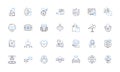 Enhancements line icons collection. Refinement, Upgrade, Amelioration, Augmentation, Improvement, Reinforcement