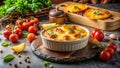 Enhancing the Creamy Textures of Christophene Gratin in a Rustic LowLight Setting A Culinary Masterpiece Royalty Free Stock Photo