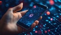 Enhancing Data Security: Woman Utilizing Biometric Technology And Encryption For Personal Data Protection On Mobile