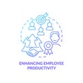 Enhancing employee productivity blue gradient concept icon