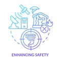 Enhancing safety blue gradient concept icon