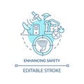 Enhancing safety turquoise concept icon